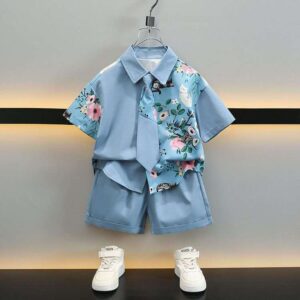 Flower Printed half sleeve shirt set