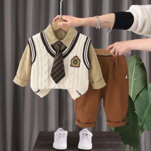 Full sleeve shirt set with long pant & sweater